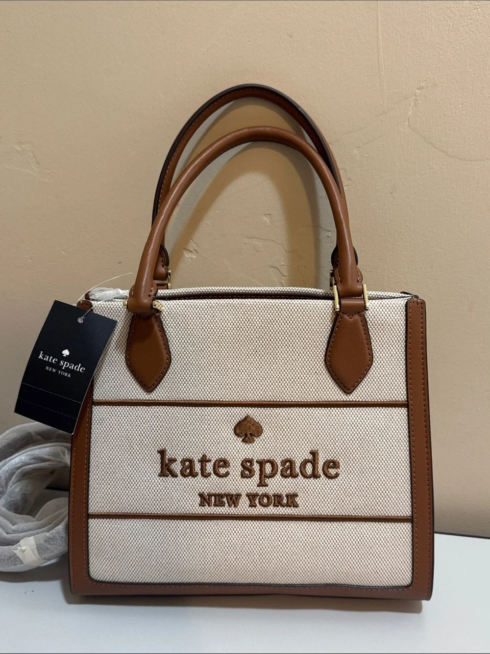 NEW✨NEW✨Kate Spade Ellie Small Tote Warm Gingerbread Canvas Satchel